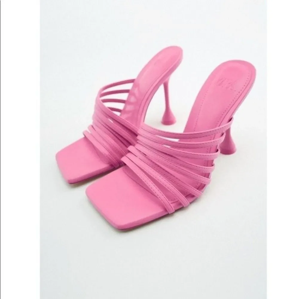ZARA HIGH HEELED STRAPPY SANDALS - Picture 6 of 11